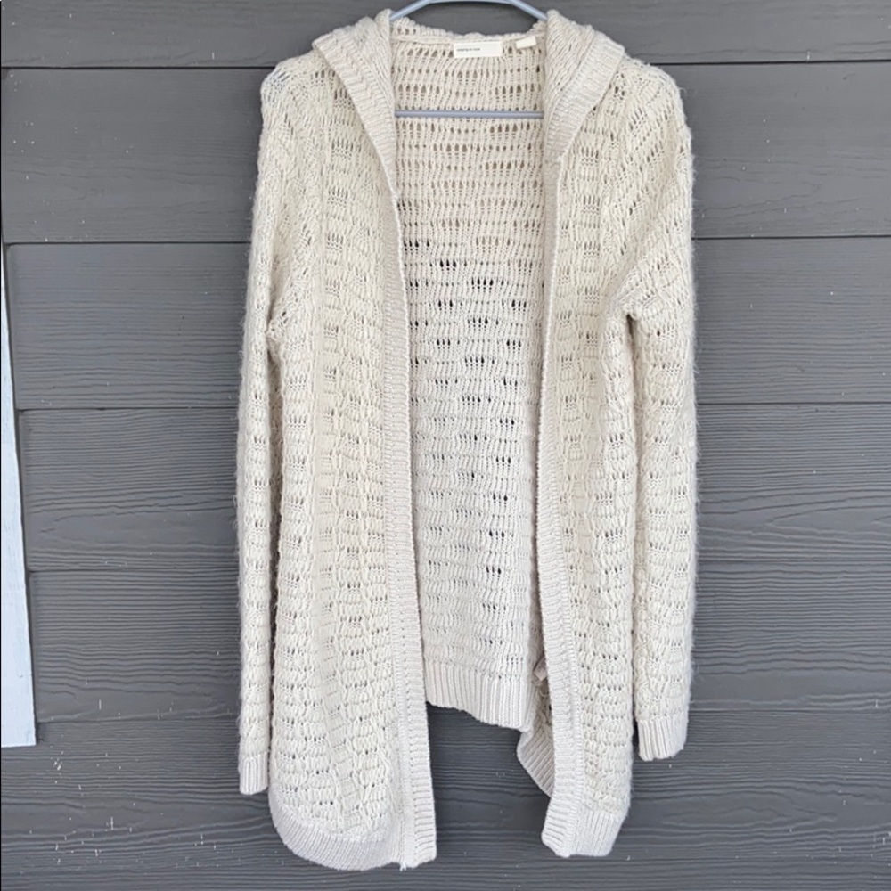 Anthro Sleeping on Snow Chunky Knit Hooded Sweater